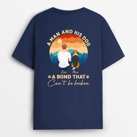 1261AUS1 personalized a man and his dog a bond cant be broken t shirt