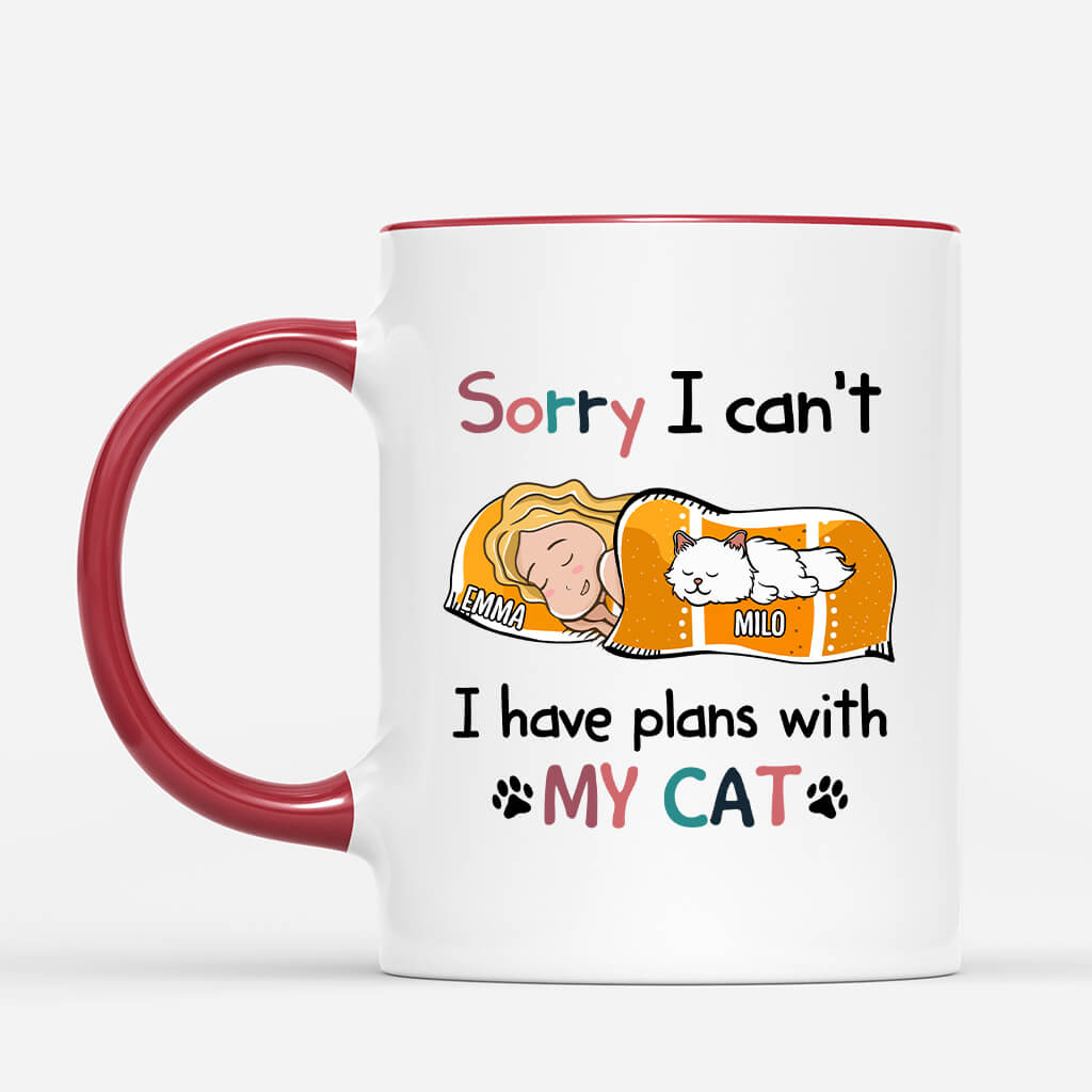 1287MUS2 personalized sorry i have plans with my cat mug