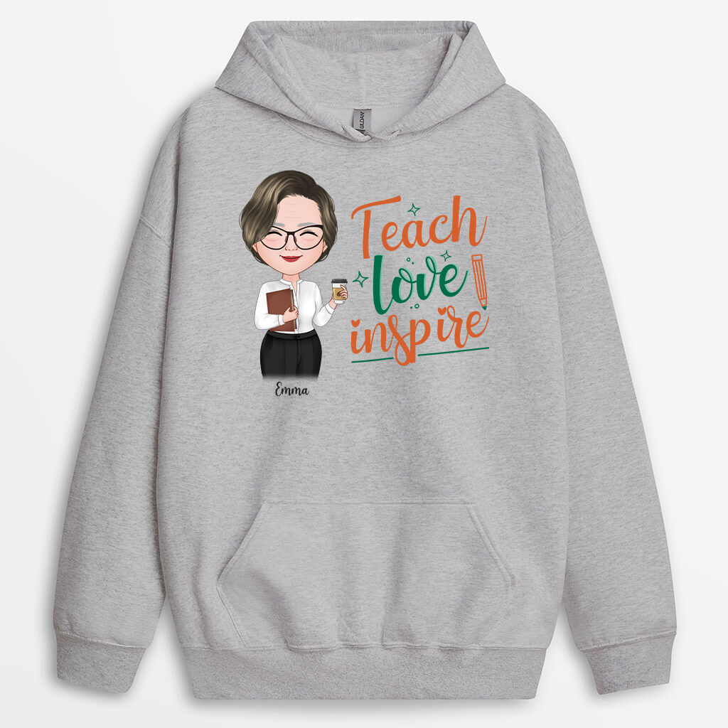 1291HUS2 personalized teach love inspire hoodie
