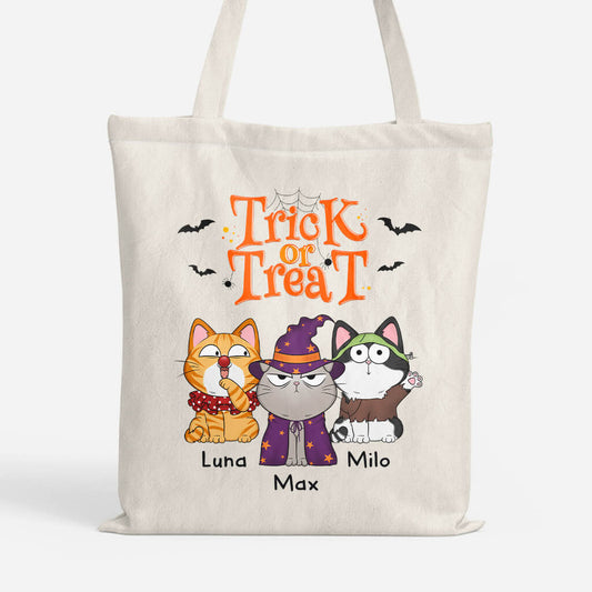 1294BUS1 personalized trick or treat tote bag