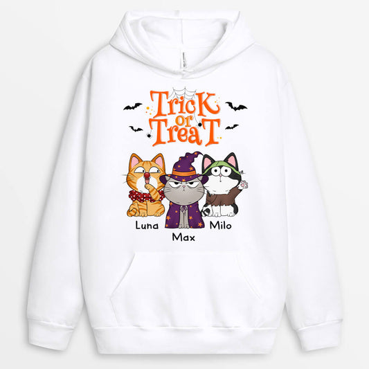 1294HUS1 personalized trick or treat hoodie