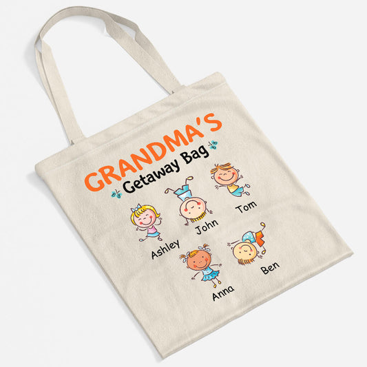 1296BUS2 personalized mommys getaway tote bag
