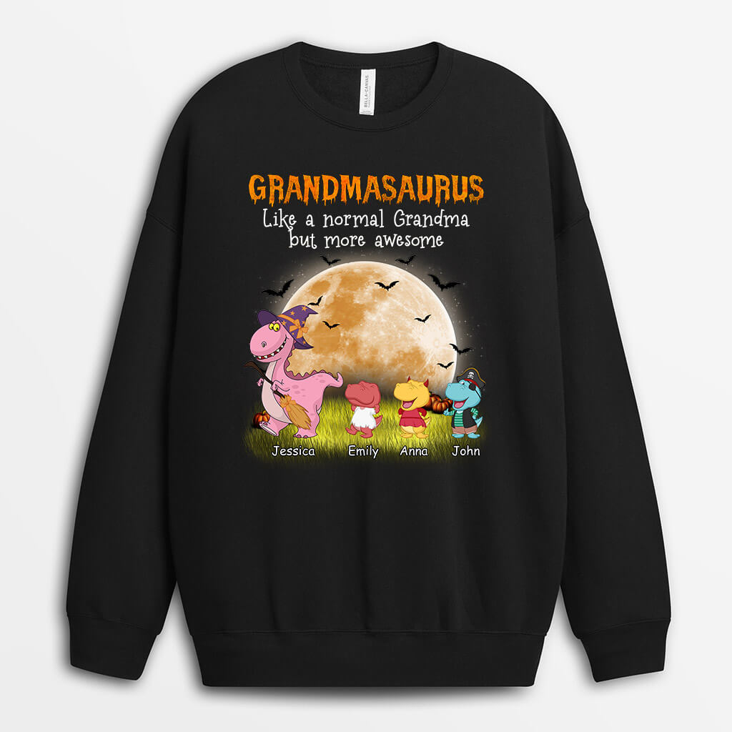 1326WUS2 personalized grandma dinosaur halloween sweatshirt