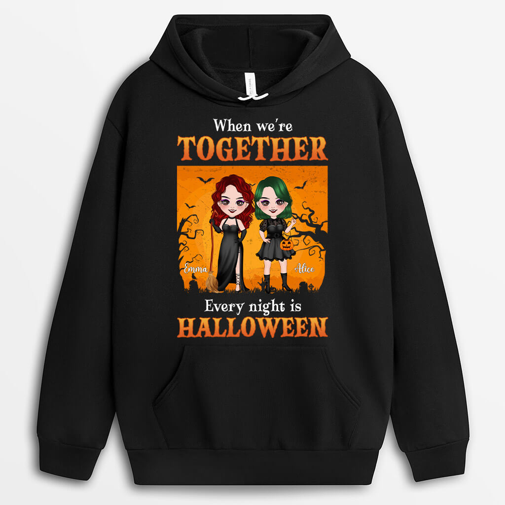 1333HUS1 personalized when were together every nigh is halloween hoodie