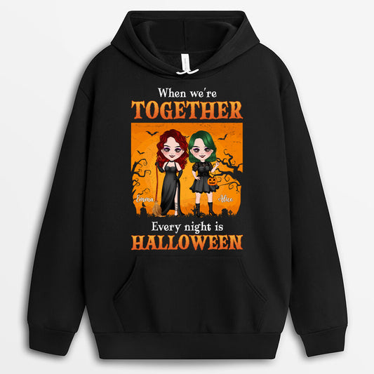 1333HUS1 personalized when were together every nigh is halloween hoodie