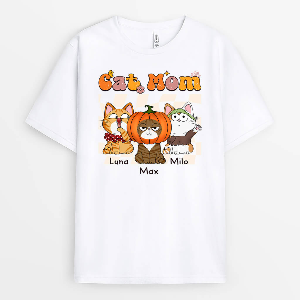 1349AUS2 personalized cute cat mom t shirt