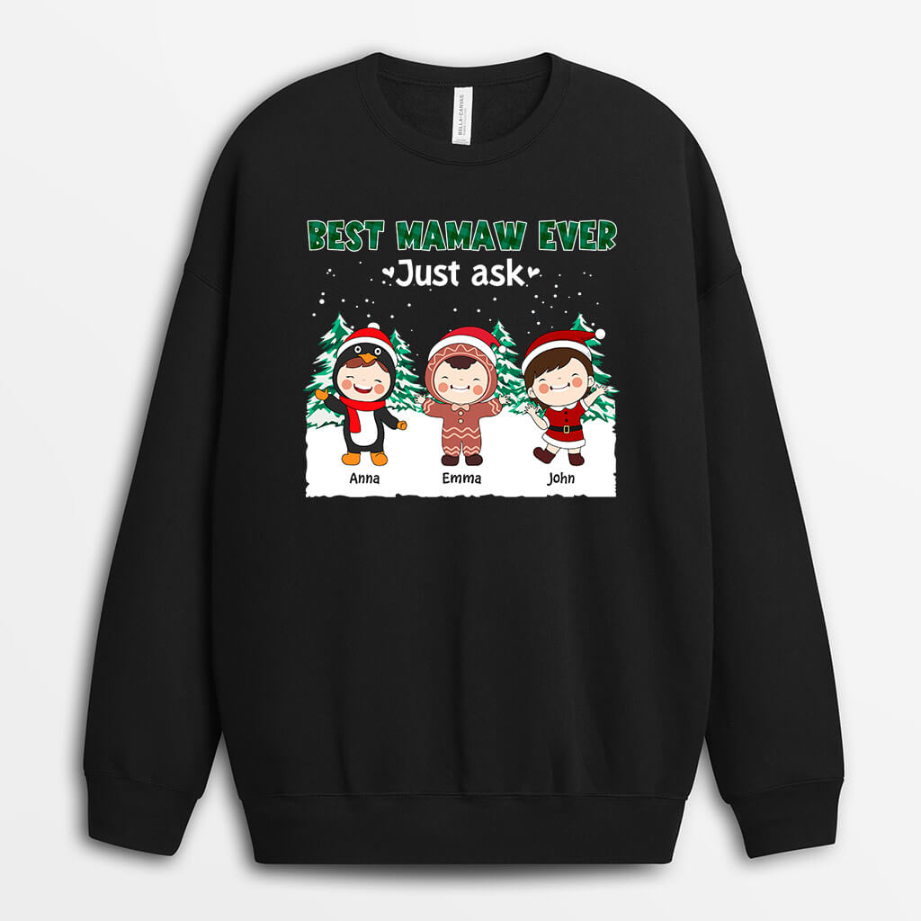1362WUS2 personalized best mom ever christmas sweatshirt