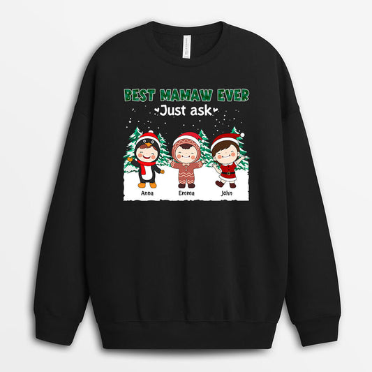 1362WUS2 personalized best mom ever christmas sweatshirt