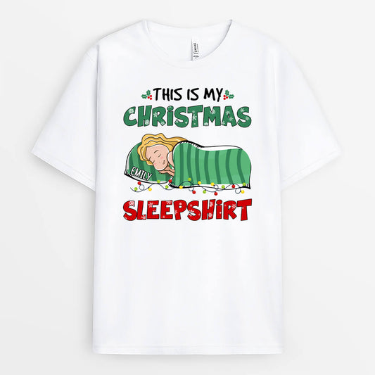1367AUS1 personalized this is my christmas sleepshirt t shirt