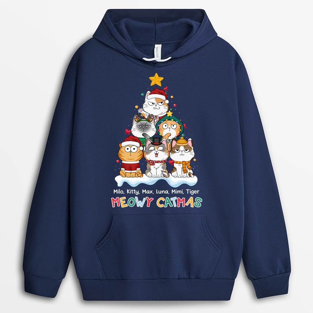 1369HUS1 personalized meowy catmas hoodie