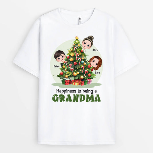1374AUS1 personalized happiness is being a grandma t shirt