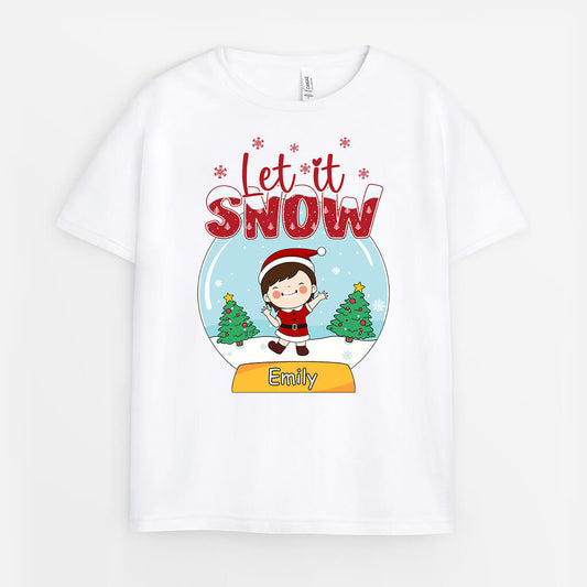 1379AUS1 personalized let it snow t shirt