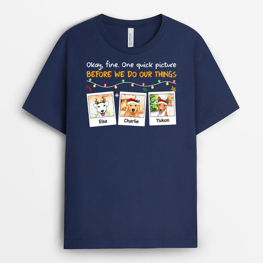 1391AUS2 personalized my dogs are christmas photo addicts t shirt