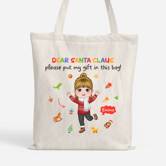 1393BUS1 personalized dear santa claus please put my gift in this bag tote bag_ca95c8f5 5a7f 49df ad9f a03c90060da1