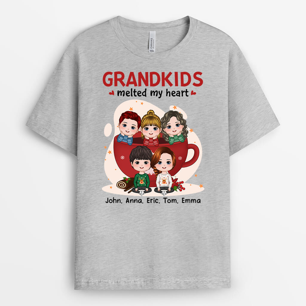 1399AUS2 personalized grandkids melted my heart t shirt
