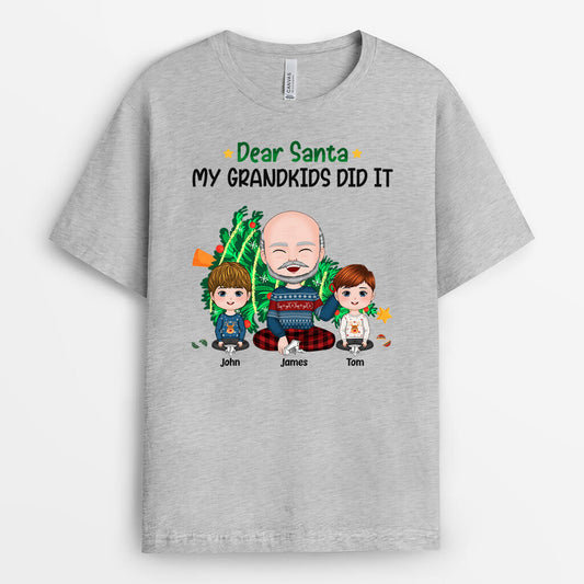 1419AUS2 personalized dear santa_ my sons did it t shirt
