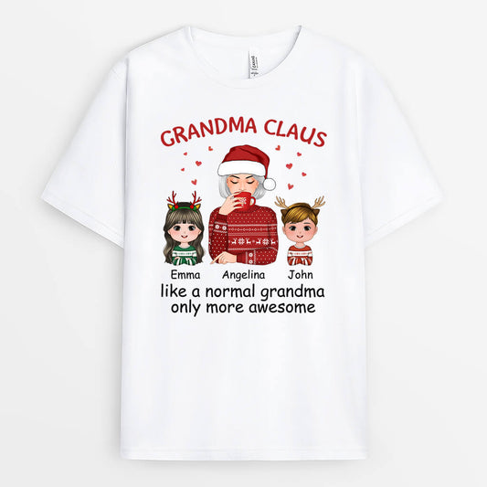 1421AUS1 personalized mummy claus t shirt