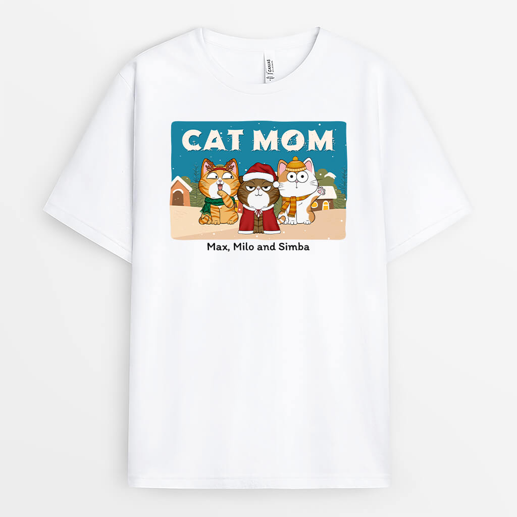 1428AUS2 personalized cat mom cat dad t shirt