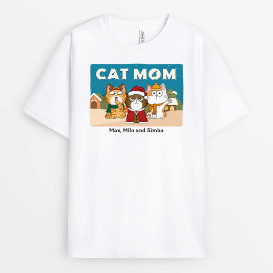 1428AUS2 personalized cat mom cat dad t shirt