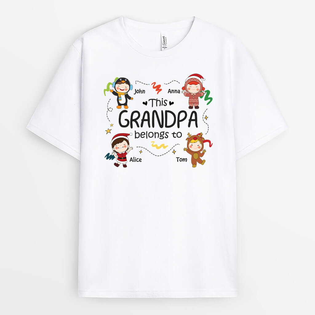 1452AUS1 personalized this grandpa belongs to t shirt