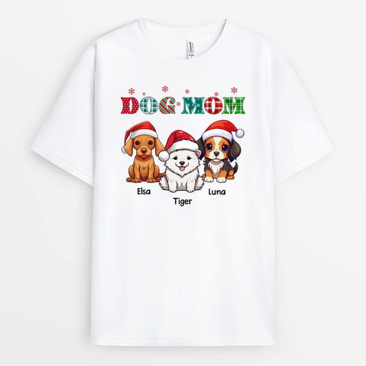 1468AUS1 personalized dog mom dog dad snowflake t shirt