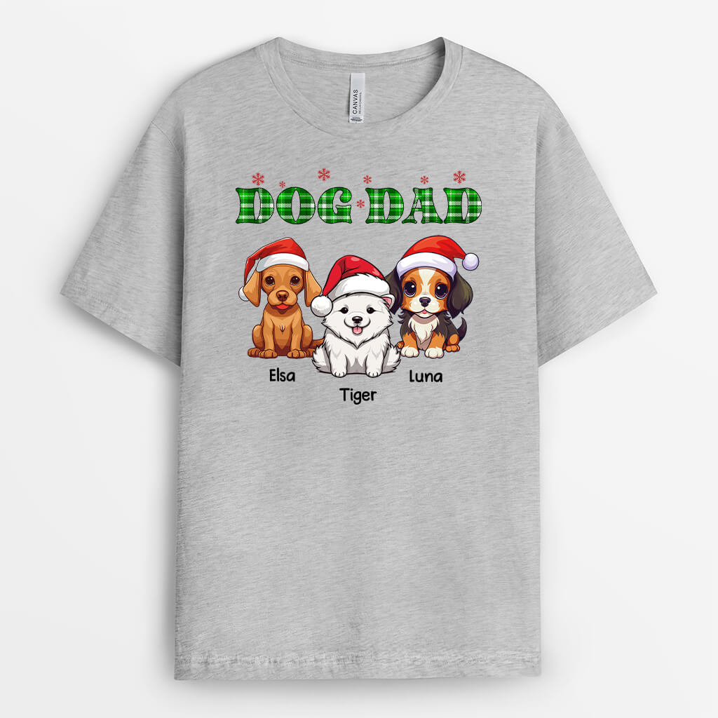 1468AUS2 personalized dog mom dog dad snowflake t shirt