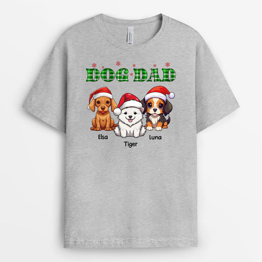 1468AUS2 personalized dog mom dog dad snowflake t shirt