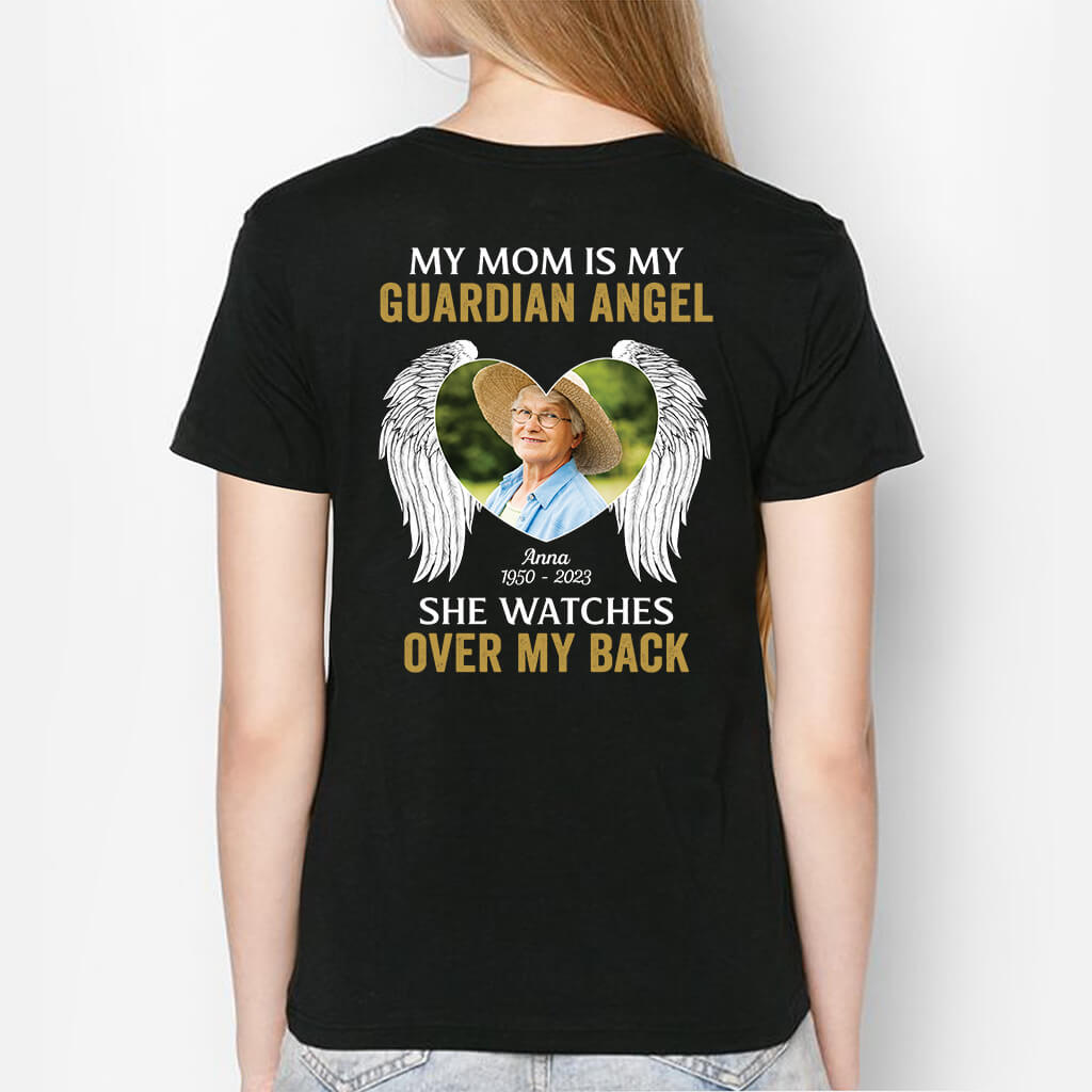 1476AUS2 personalized my dad is my guardian angel t shirt