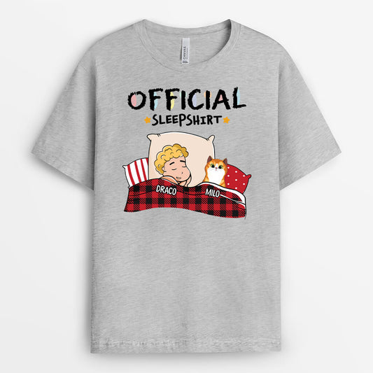 1484AUS1 personalized official sleepshirt with cat t shirt