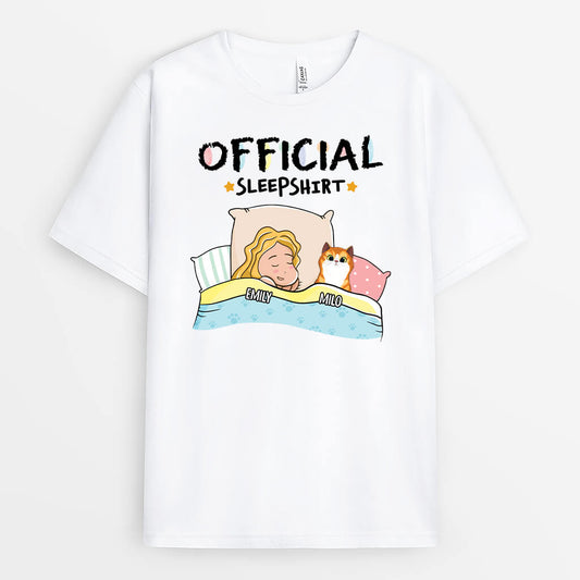 1484AUS2 personalized official sleepshirt with cat t shirt