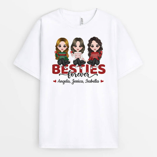 1487AUS1 personalized sisters forever besties forever t shirt