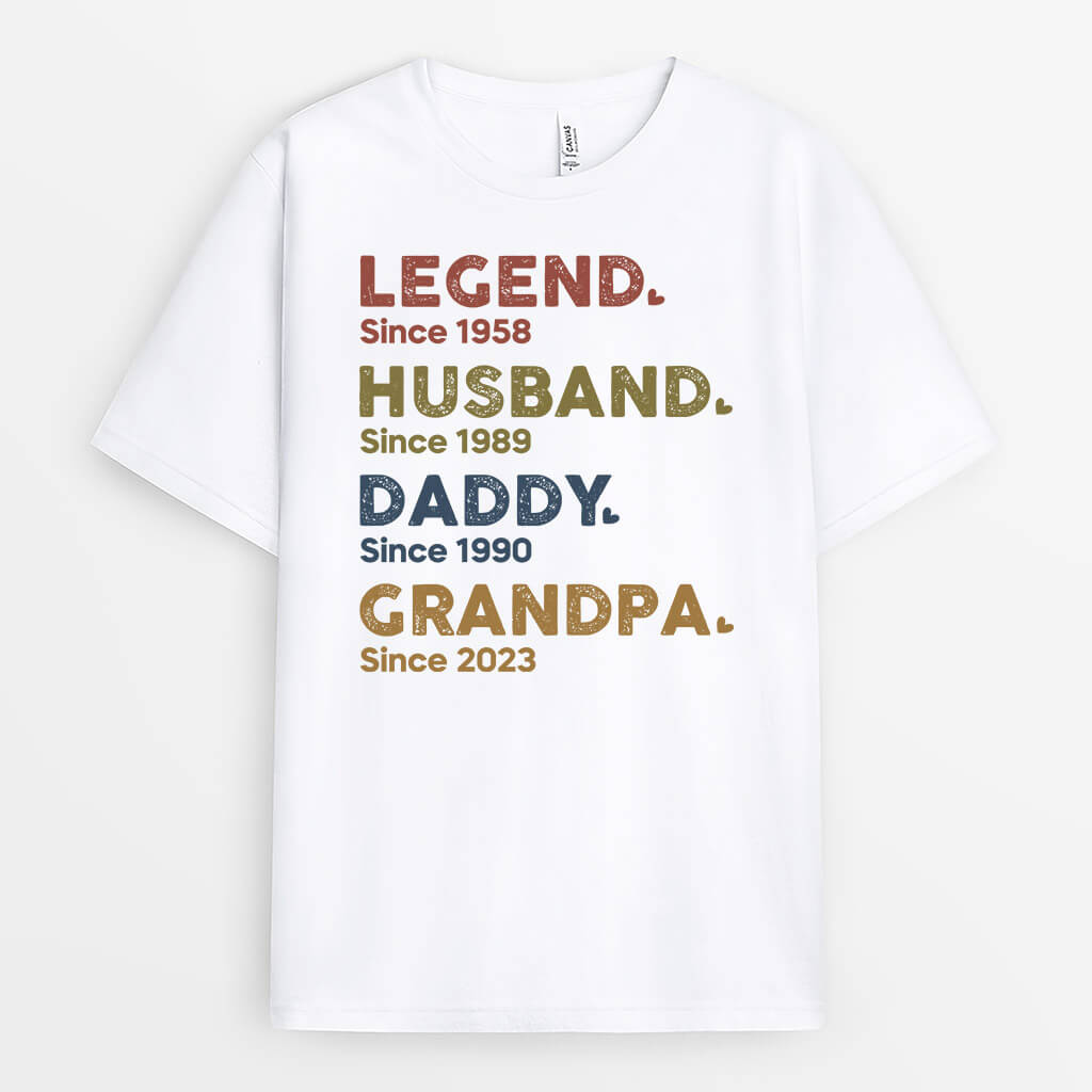 1503AUS1 Personalized Legend Husband Daddy And Grandpa Since T shirt