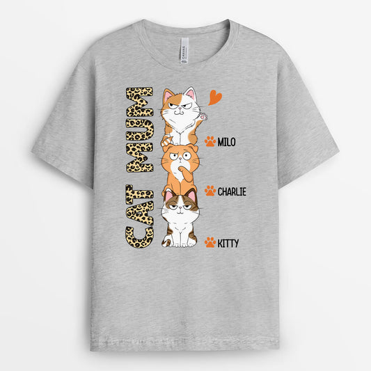 1514AUS2 personalized cat mom cat dad with paws t shirt