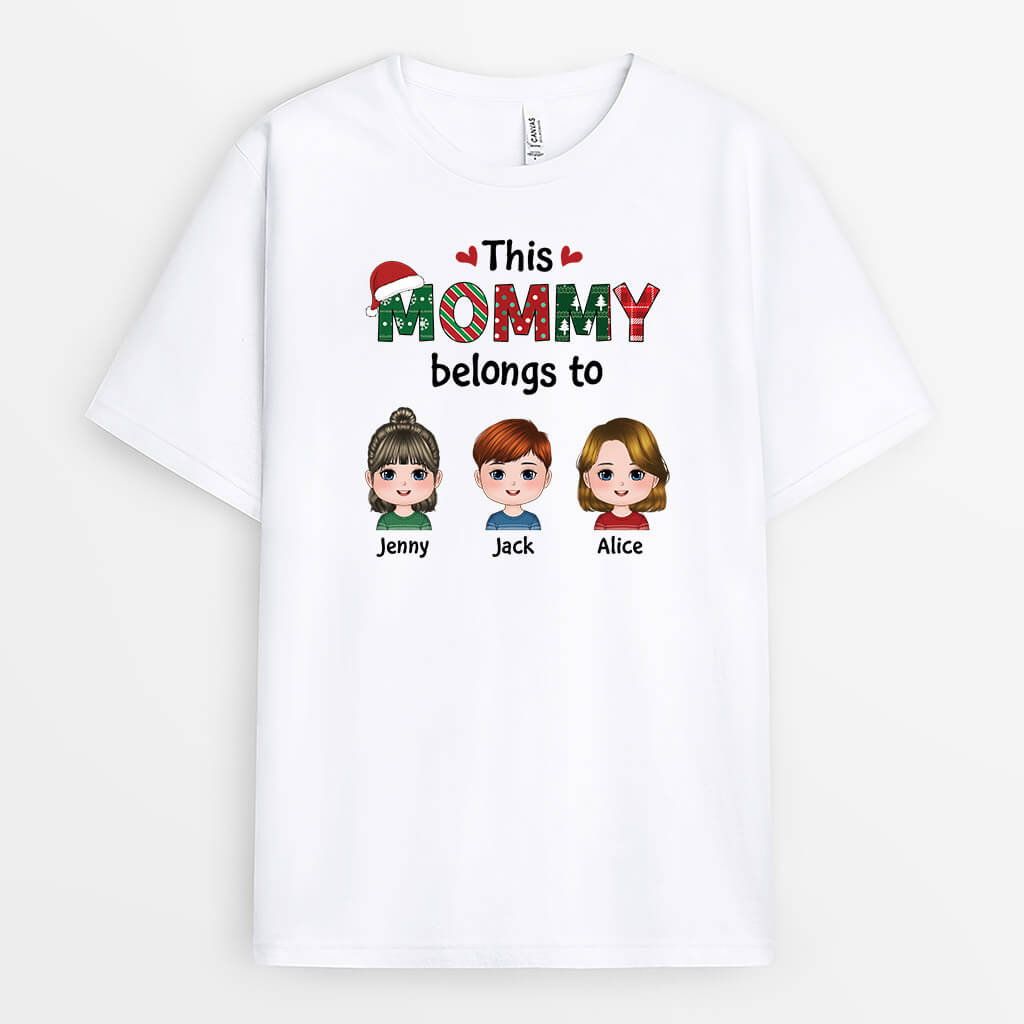 1516AUS1 personalized this grandma belongs to kids christmas t shirt