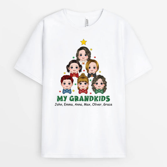 1519AUS1 personalized my grandkids christmas tree t shirt