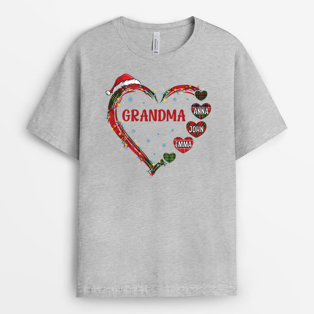 1520AUS2 personalized grandma christmas heart t shirt