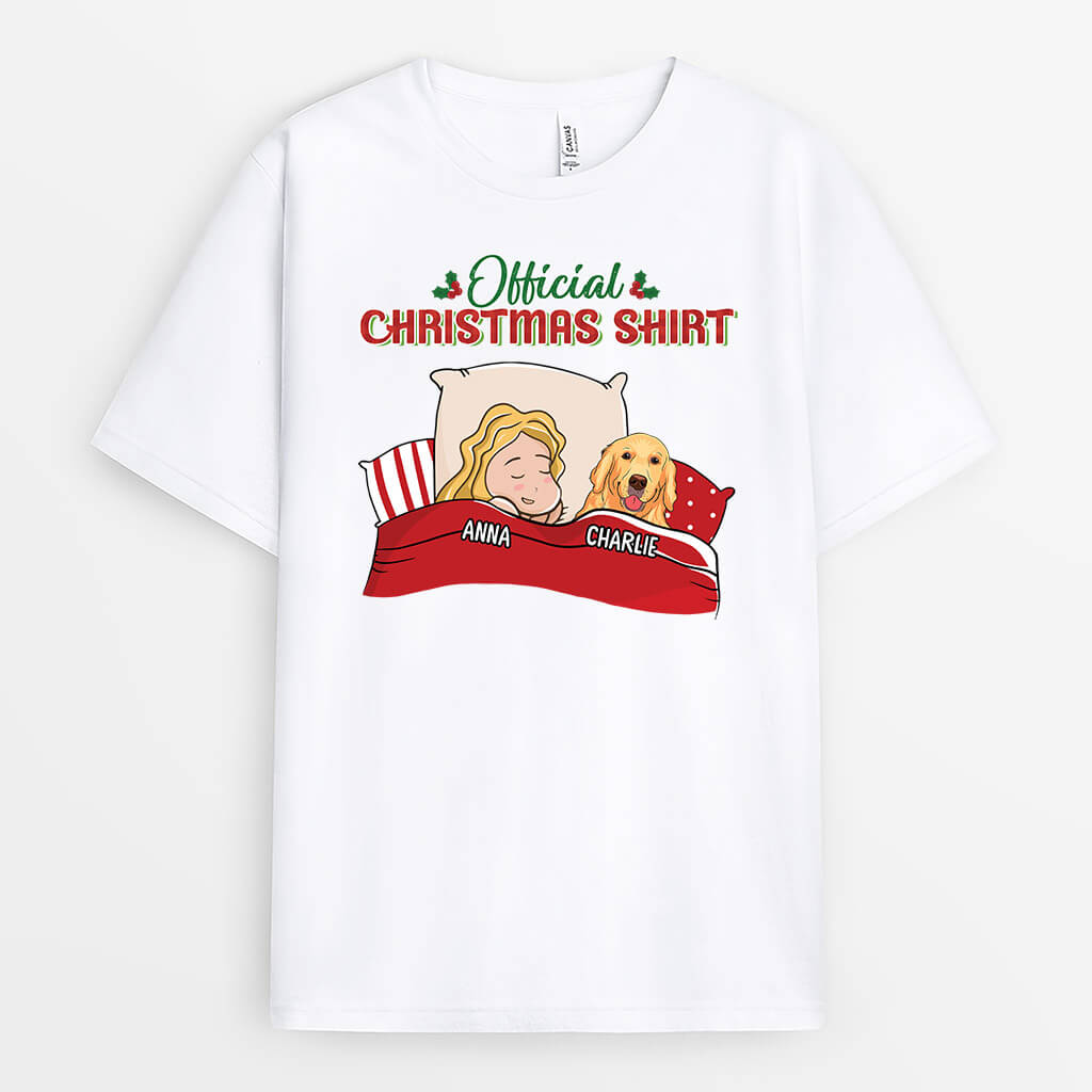 1543AUS2 personalized official christmas outfit with dogs t shirt