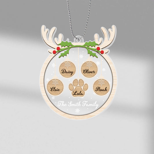 1546OUS1 personalized the family reindeer horn ornament