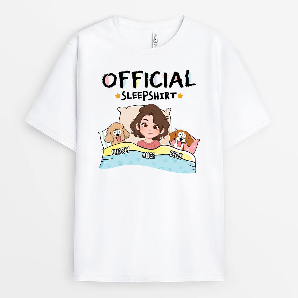 1548AUS1 personalized official sleepshirt with dog t shirt