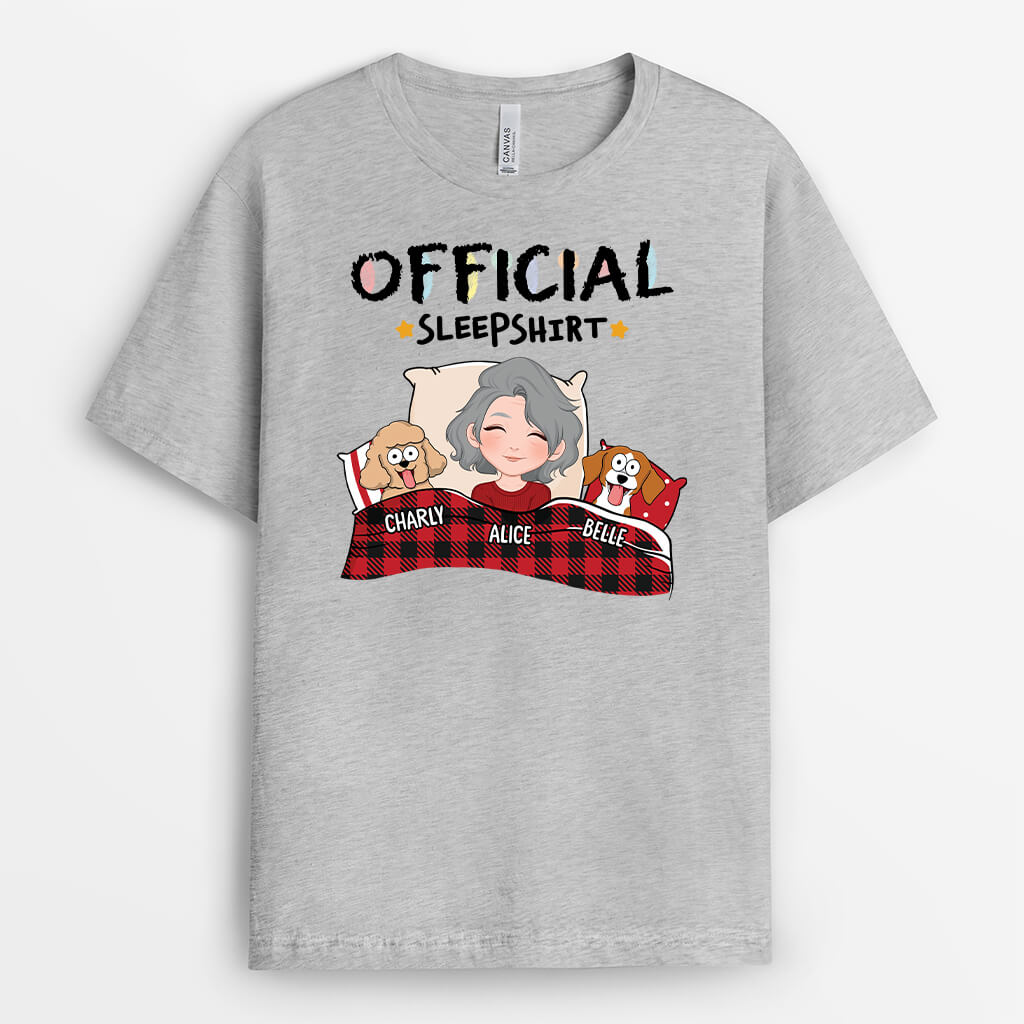1548AUS2 personalized official sleepshirt with dog t shirt
