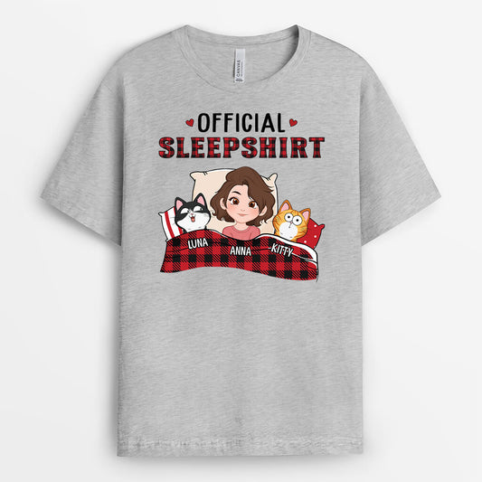 1549AUS1 personalized official sleepshirt with cat christmas t shirt