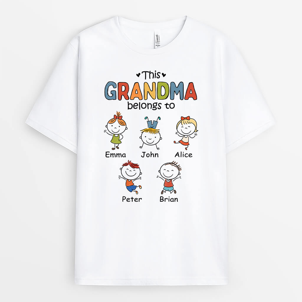 1604AUS1 personalized this grandma belongs to t shirt