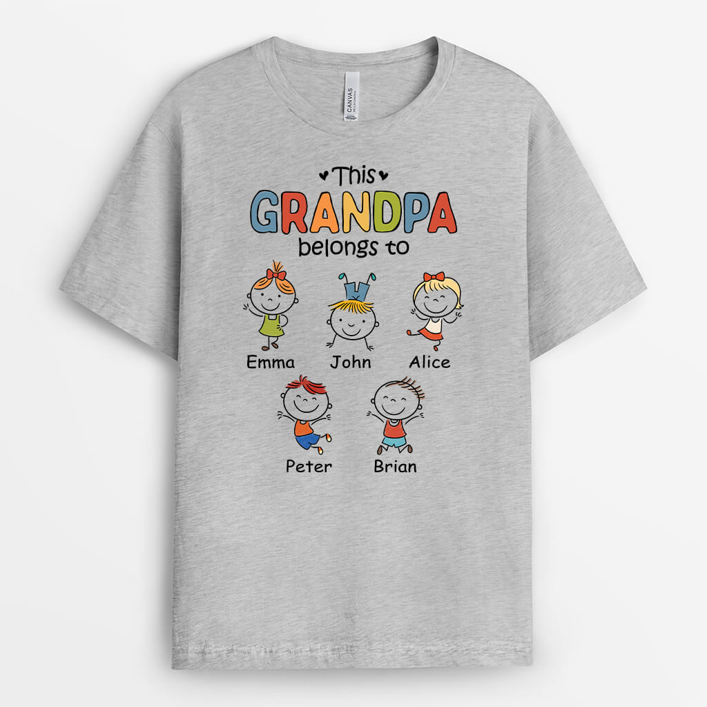 1604AUS1 personalized this grandpa belongs to t shirt