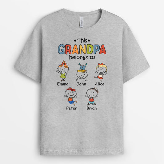 1604AUS1 personalized this grandpa belongs to t shirt