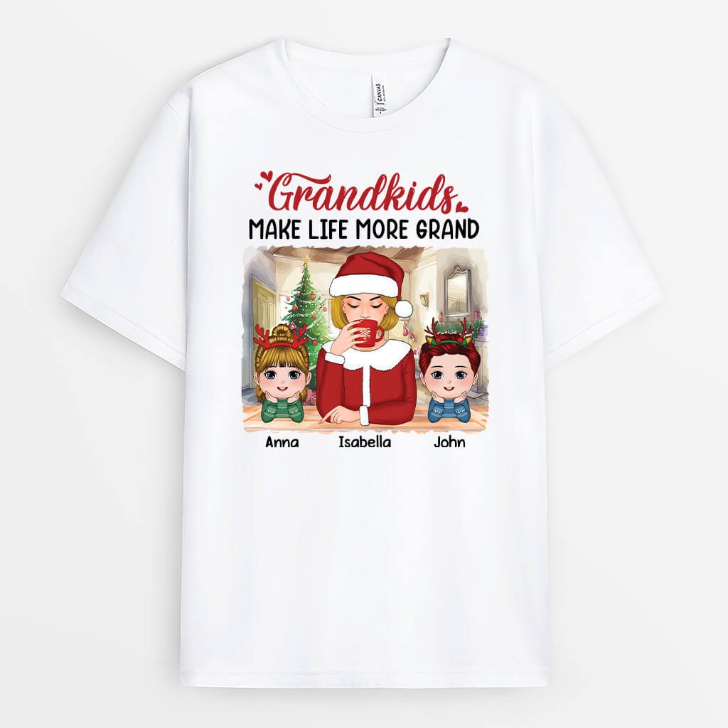 1610AUS1 personalized grandkids make life more grand t shirt