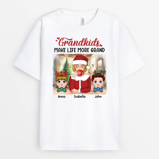 1610AUS1 personalized grandkids make life more grand t shirt
