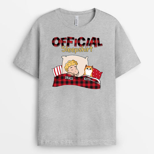 1620AUS2 personalized official sleepshirt with cat t shirt