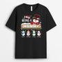 1621AUS1 personalized i love being a grandma snowman t shirt