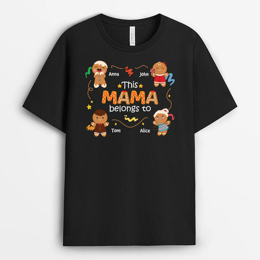 1643AUS2 personalized this grandma belongs to gingerbread man t shirt