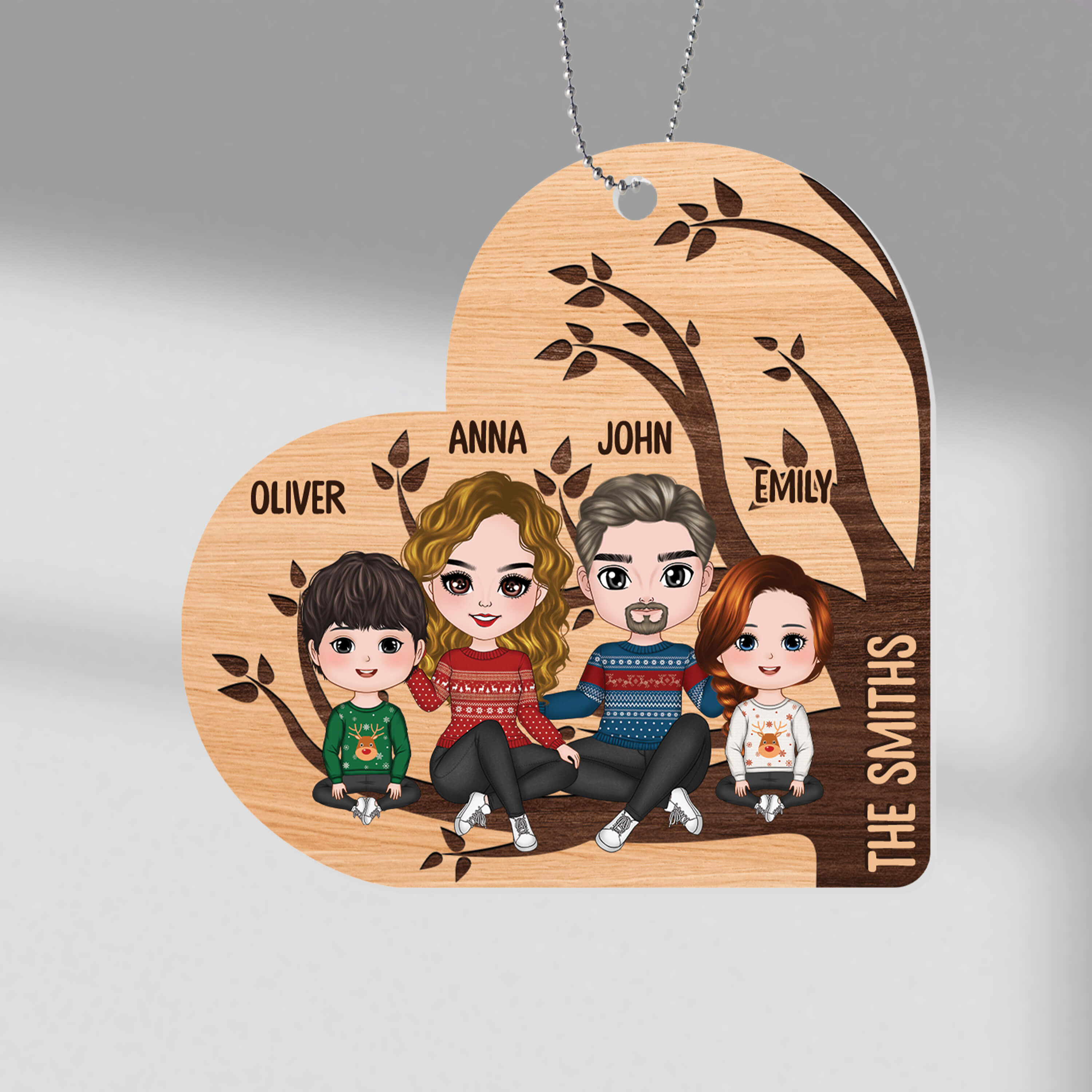 1646OUS1 personalized family tree name ornament